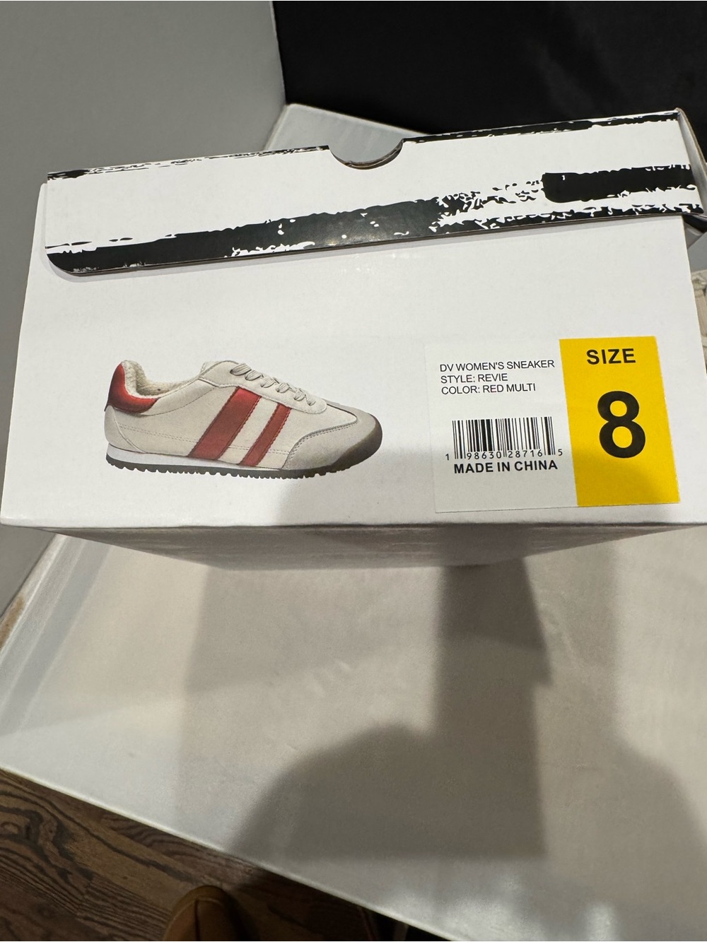 DV by Dolce Vita White Sneakers with Red Stripes - Picture 5 of 5